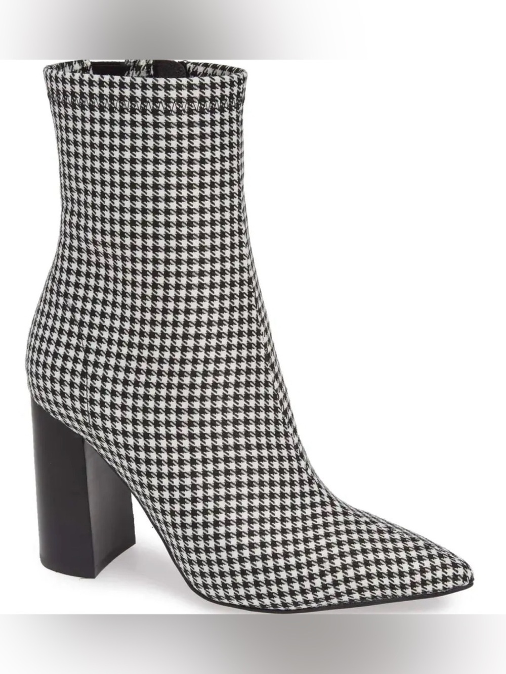 Jeffrey Campbell Coma Stretch Bootie in Black White Houndstooth Size 7